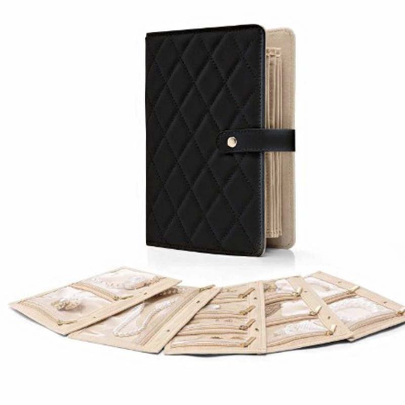 Luxury Leather Portable Jewelry Storage Book