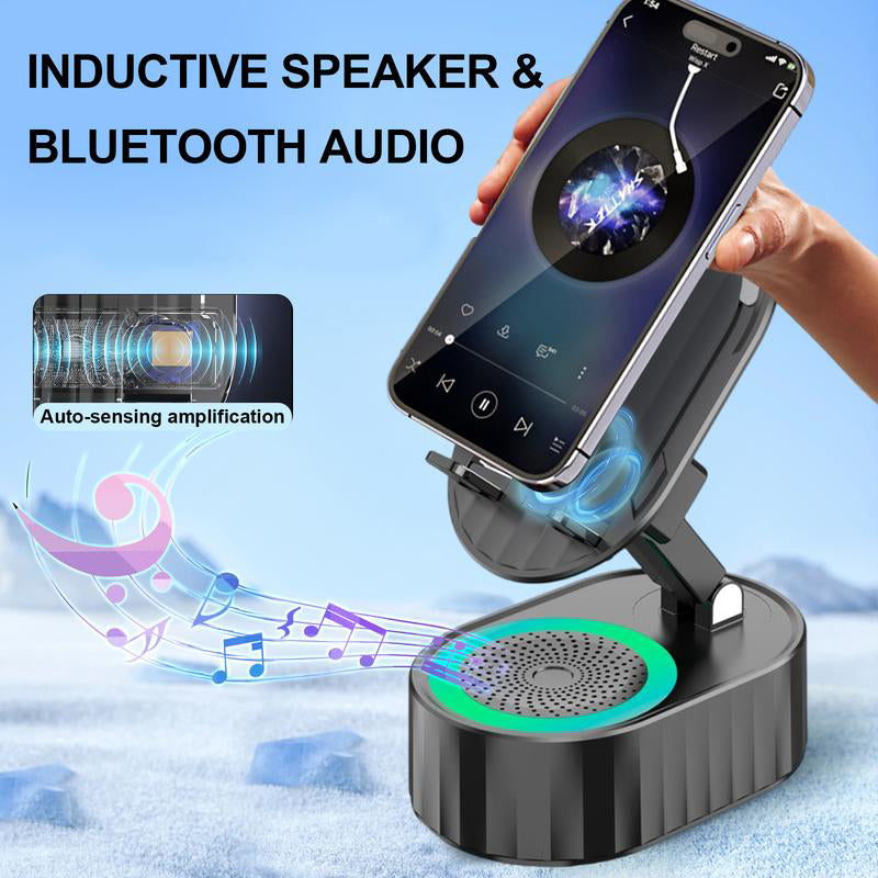 New Wireless Induction Audio Bluetooth Speaker 5 in 1 Phone Holder