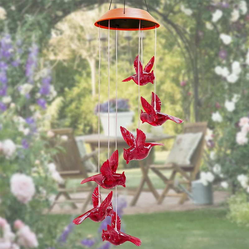 LED Solar Hummingbird Wind Chime