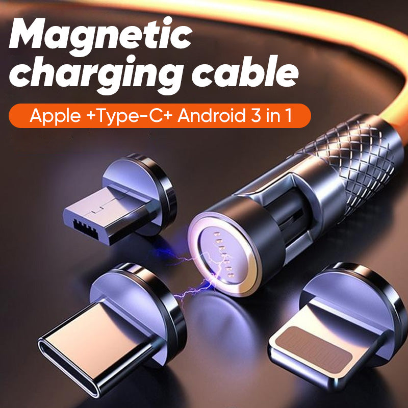 3-in-1 Rotating Magnetic Fast Charging Cable