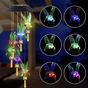 LED Solar Hummingbird Wind Chime