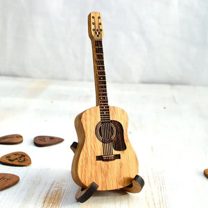 Wooden Acoustic Guitar Pick Box