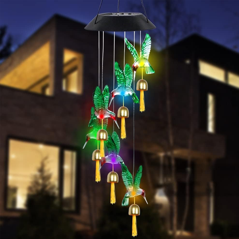 LED Solar Hummingbird Wind Chime