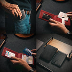 Genuine Leather Anti-theft Swipe Card Holder