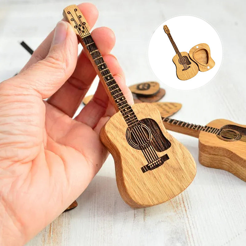 Wooden Acoustic Guitar Pick Box