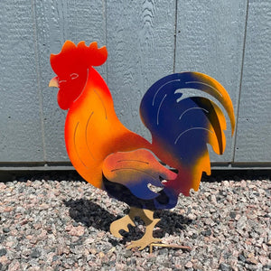 Outdoor Metal Rooster Yard Stake