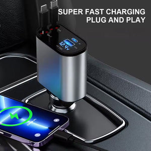 Fast Charge Retractable Car Charger