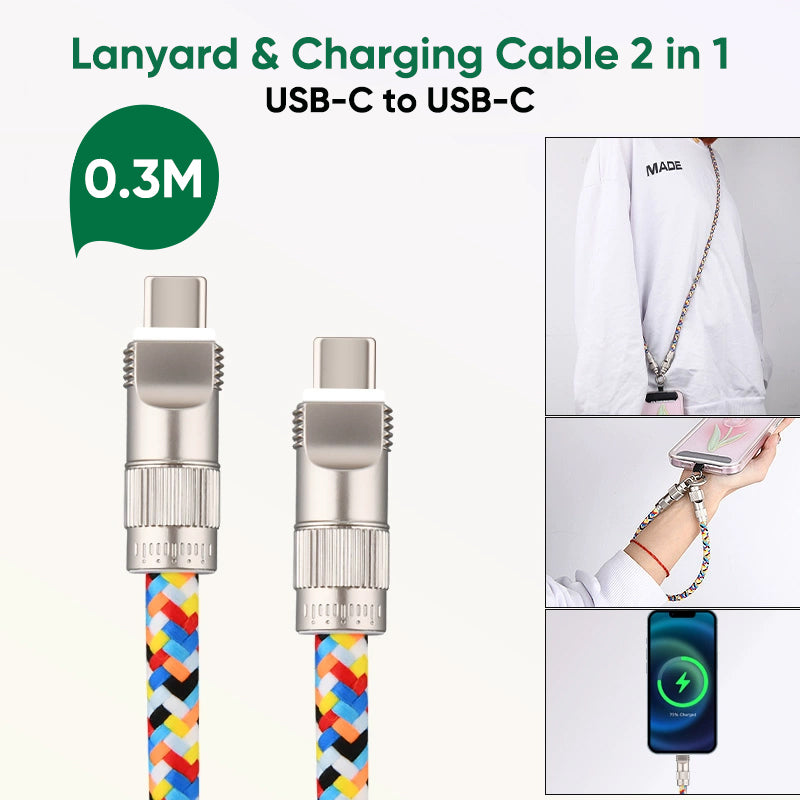 Mobile Phone Lanyard & Charging Cable 2 in 1