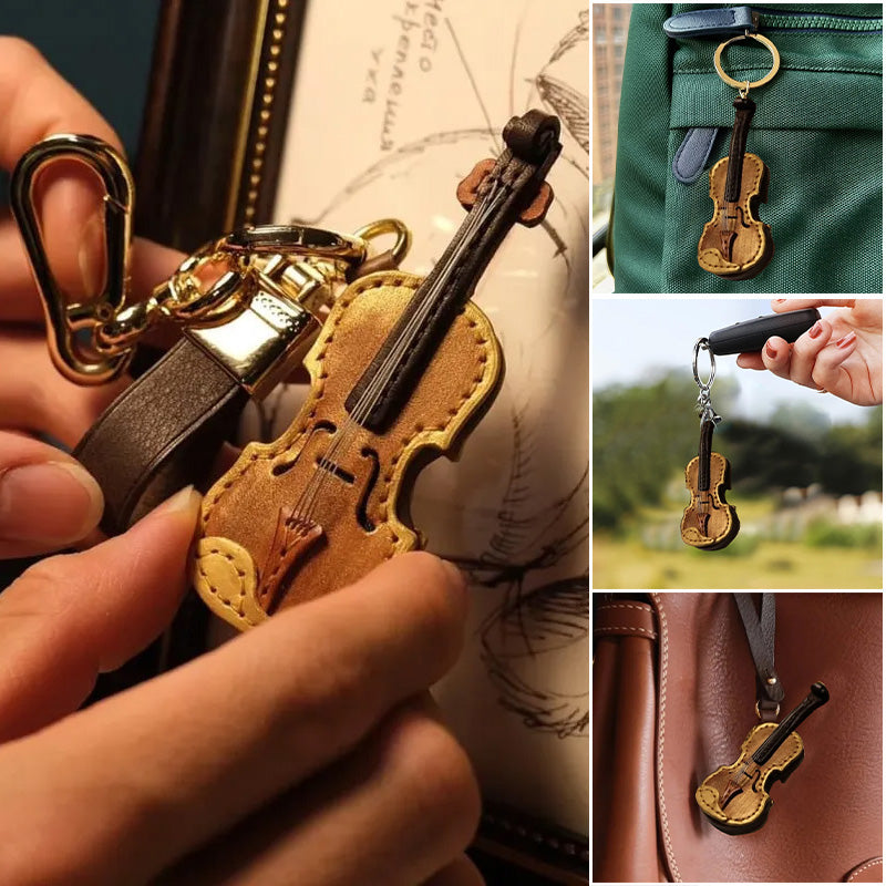 Crafted Leather Violin & Cello Keychain