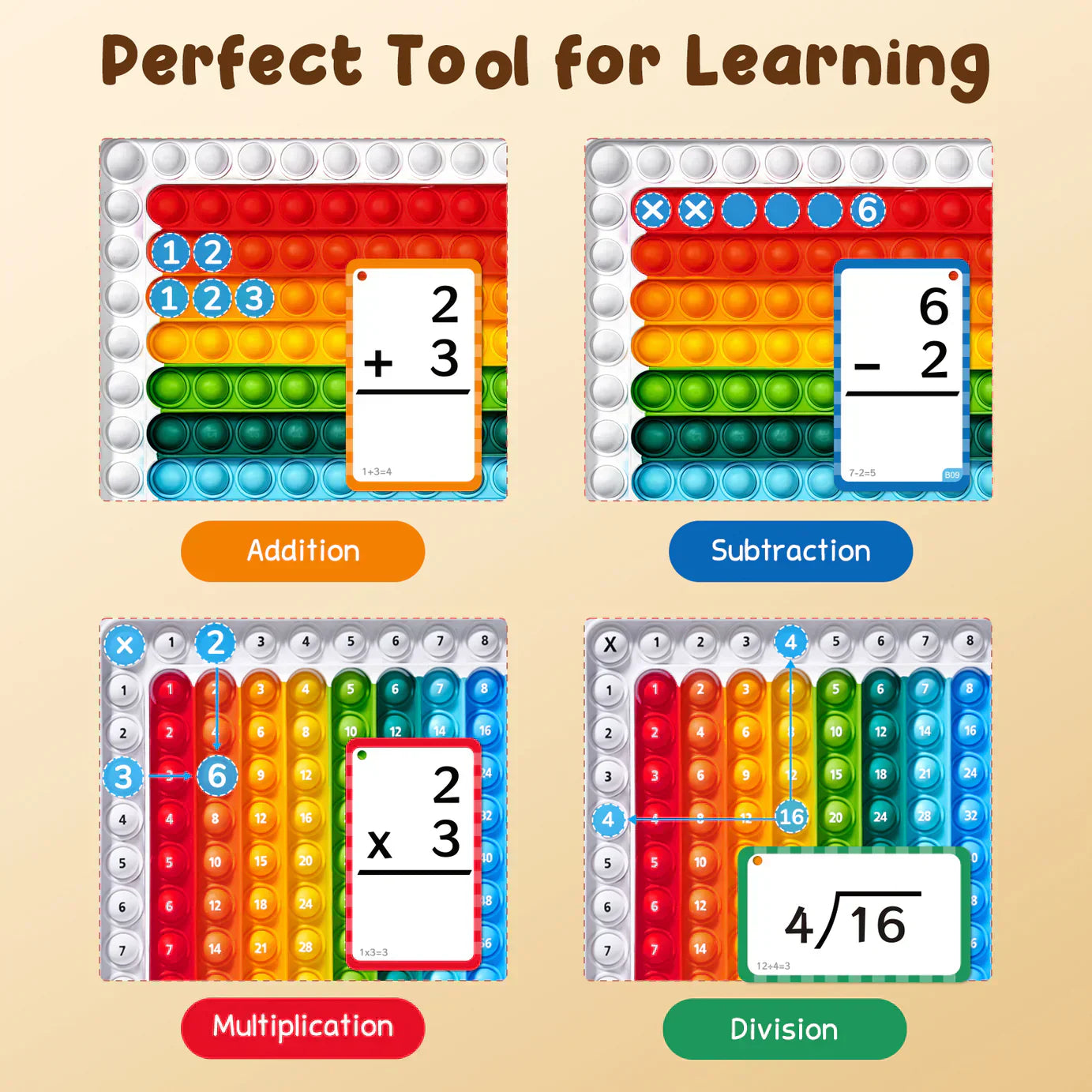 Math Flash Cards and Pop Fidget Chart