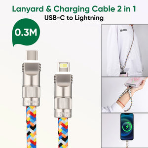 Mobile Phone Lanyard & Charging Cable 2 in 1