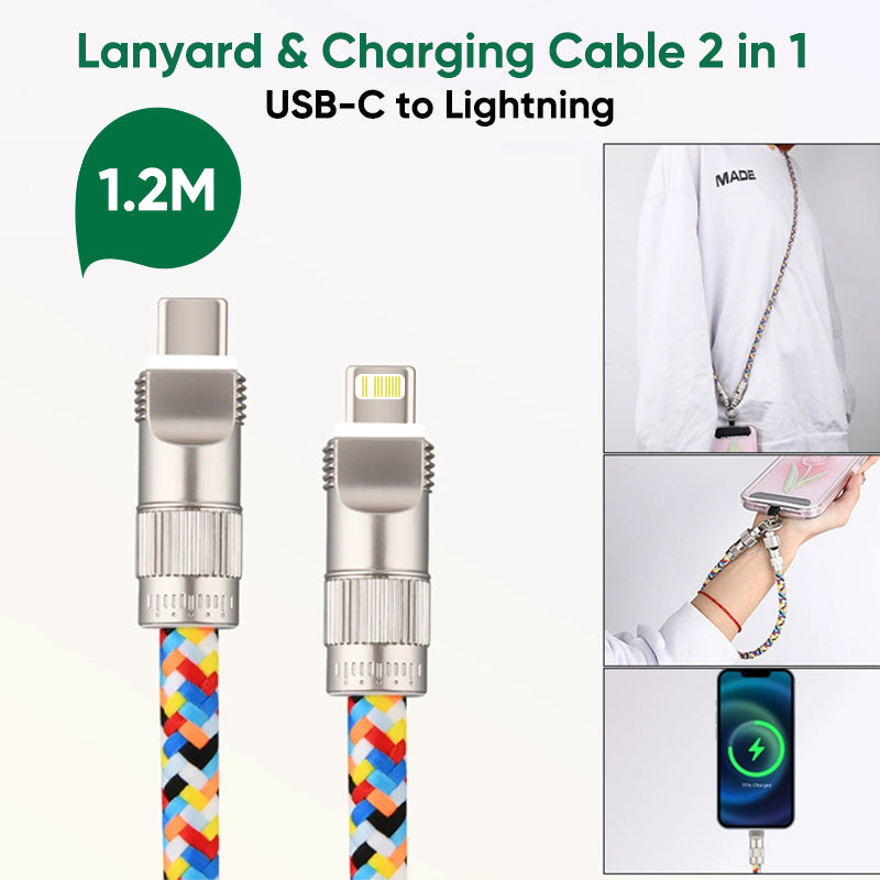 Mobile Phone Lanyard & Charging Cable 2 in 1