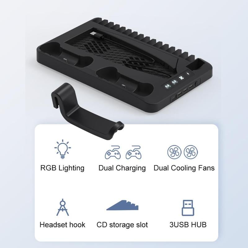 Charging Base Cooling Bracket for Dual PS5 Controller