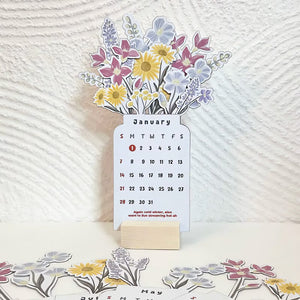 2025 Bloomy Flowers Desk Calendar