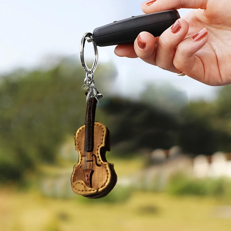 Crafted Leather Violin & Cello Keychain