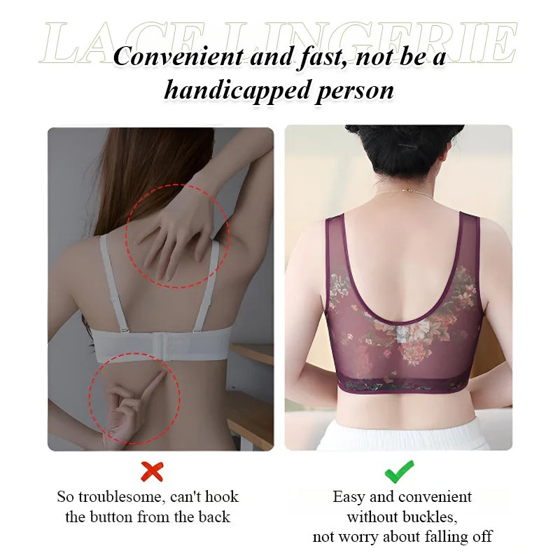 Lace Buttonless Comfortable Bra