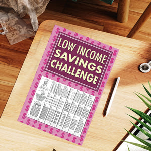 Low Income Savings Challenge Tracker For Women