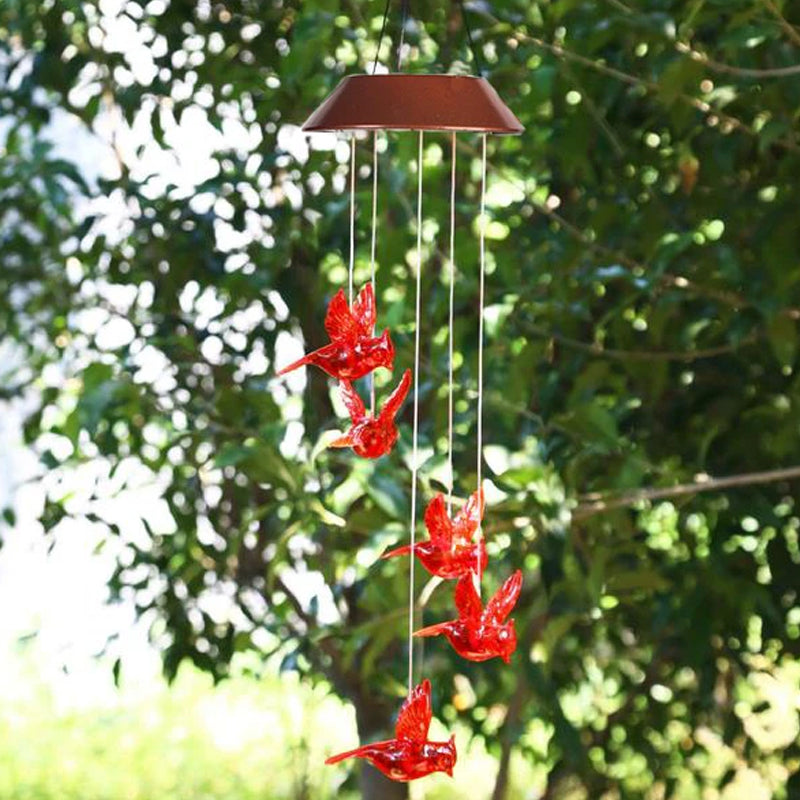 LED Solar Hummingbird Wind Chime