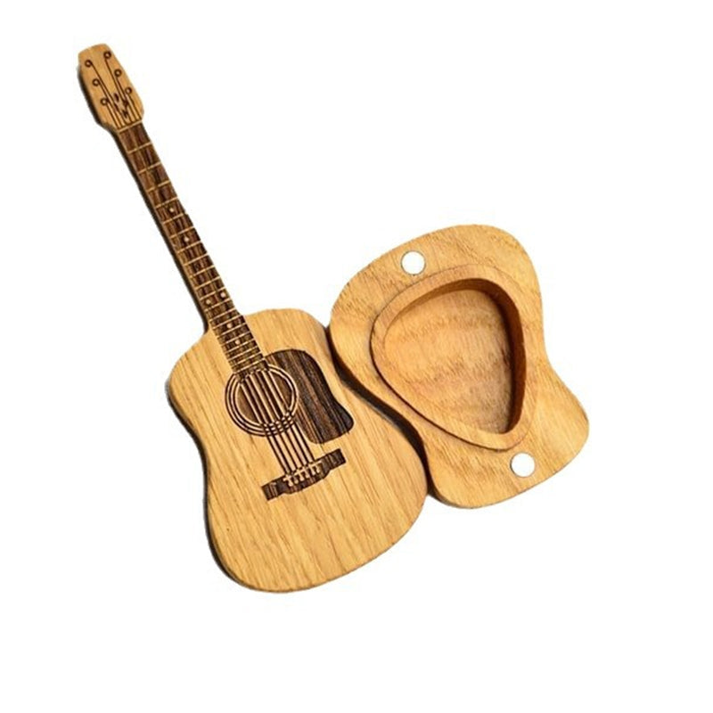 Wooden Acoustic Guitar Pick Box