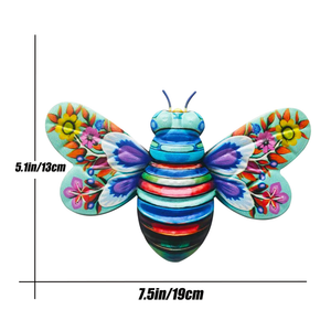 Iron Bee Art Sculpture Hanging Wall Decorations for Garden