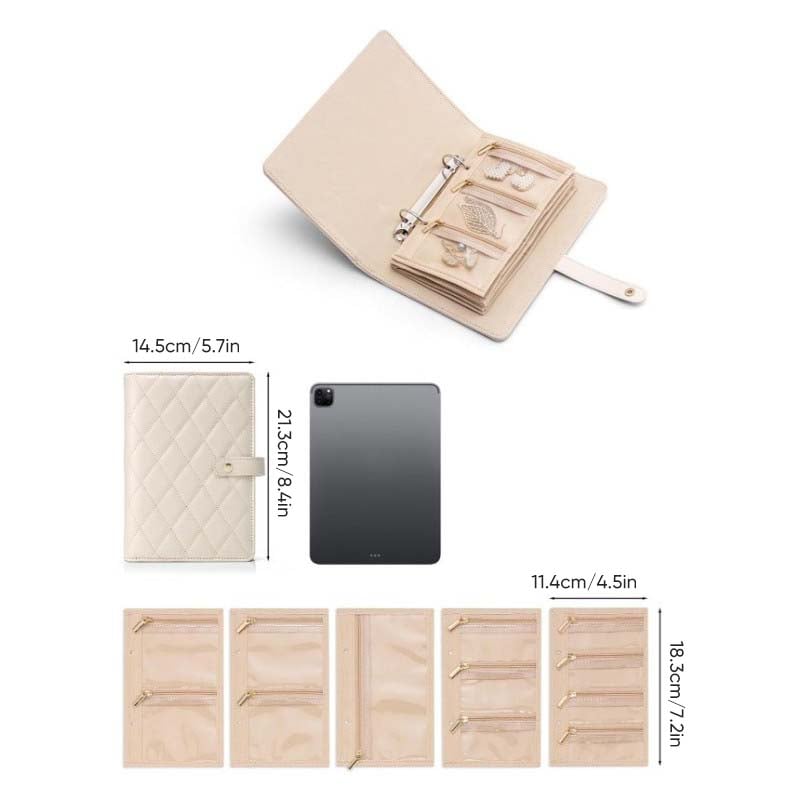 Luxury Leather Portable Jewelry Storage Book