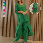 Women's Solid Color Linen Fashionable Casual Suit