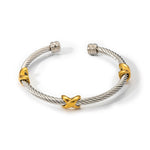 Two Tone Knot Twisted Bangle