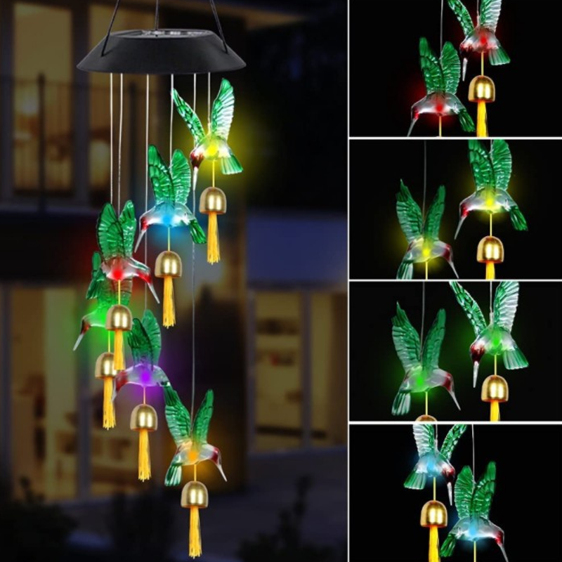 LED Solar Hummingbird Wind Chime