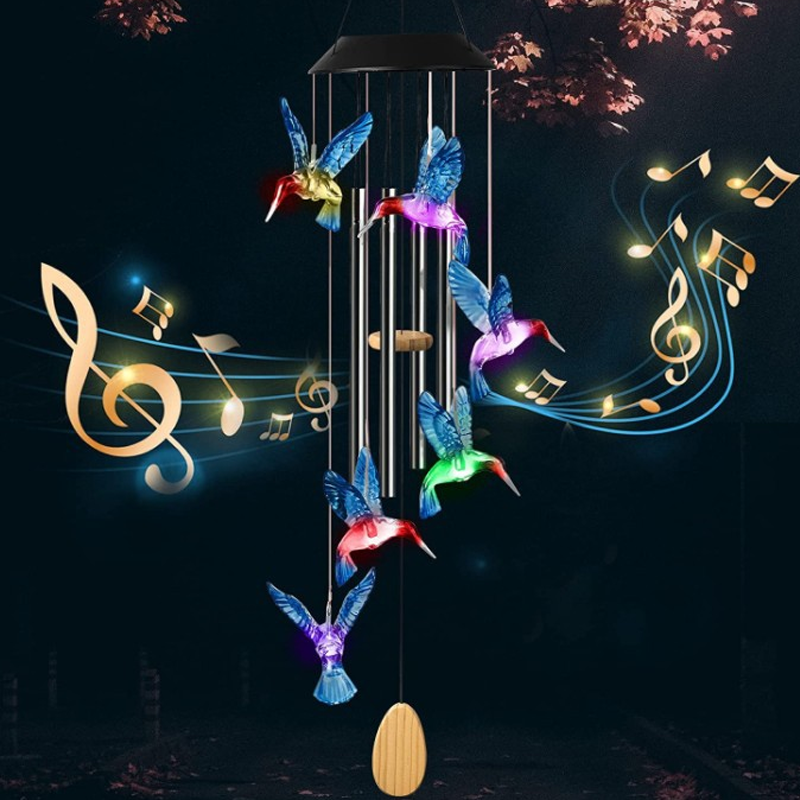 LED Solar Hummingbird Wind Chime