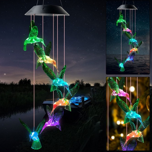 LED Solar Hummingbird Wind Chime