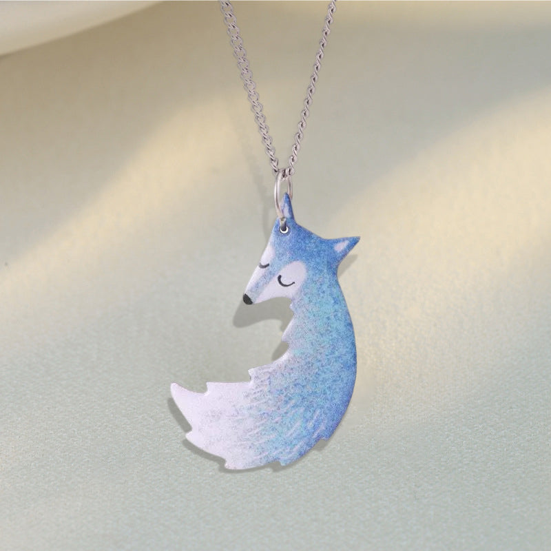 Fox Hugging Necklace