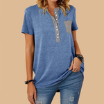 Single Breasted Loose Casual Short Sleeve T-Shirt