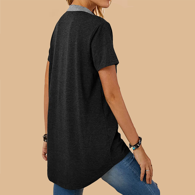 Single Breasted Loose Casual Short Sleeve T-Shirt