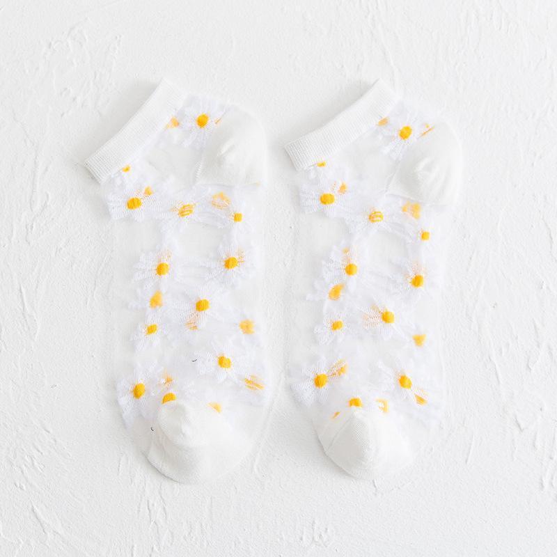 Translucent Daisy Socks, 5 pairs