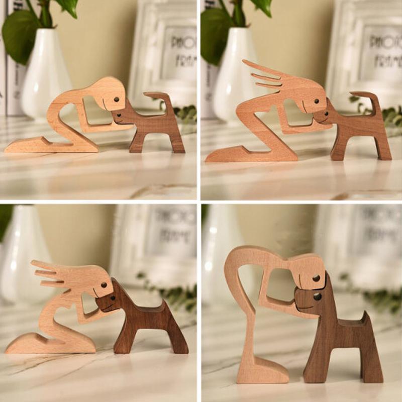 Pet Lover Wood Sculpture Table Ornaments