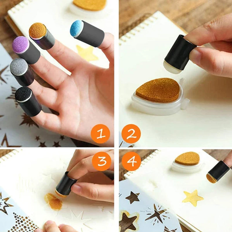 DIY sponge finger painting