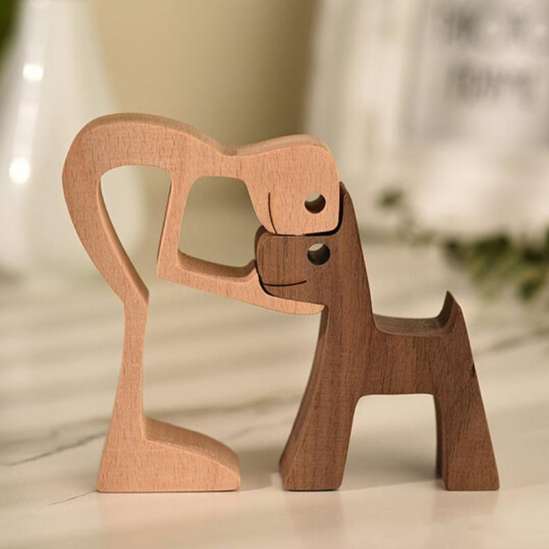 Pet Lover Wood Sculpture Table Ornaments