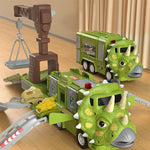 Dinosaur Transforming Engineering Truck Track Toy Set