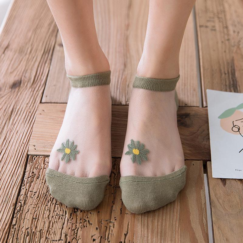 Translucent Daisy Socks, 5 pairs