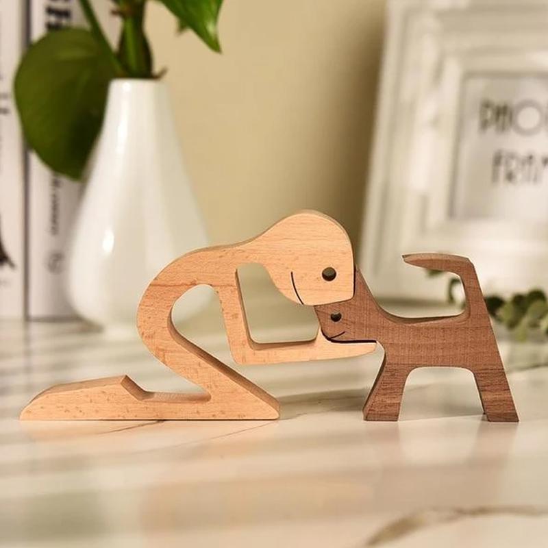 Pet Lover Wood Sculpture Table Ornaments