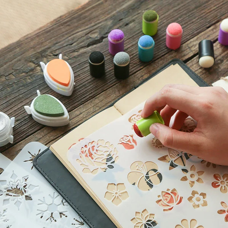 DIY sponge finger painting