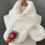 Winter Cute White Plush Scarf