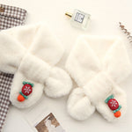 Winter Cute White Plush Scarf