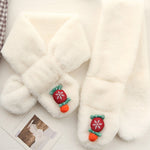 Winter Cute White Plush Scarf