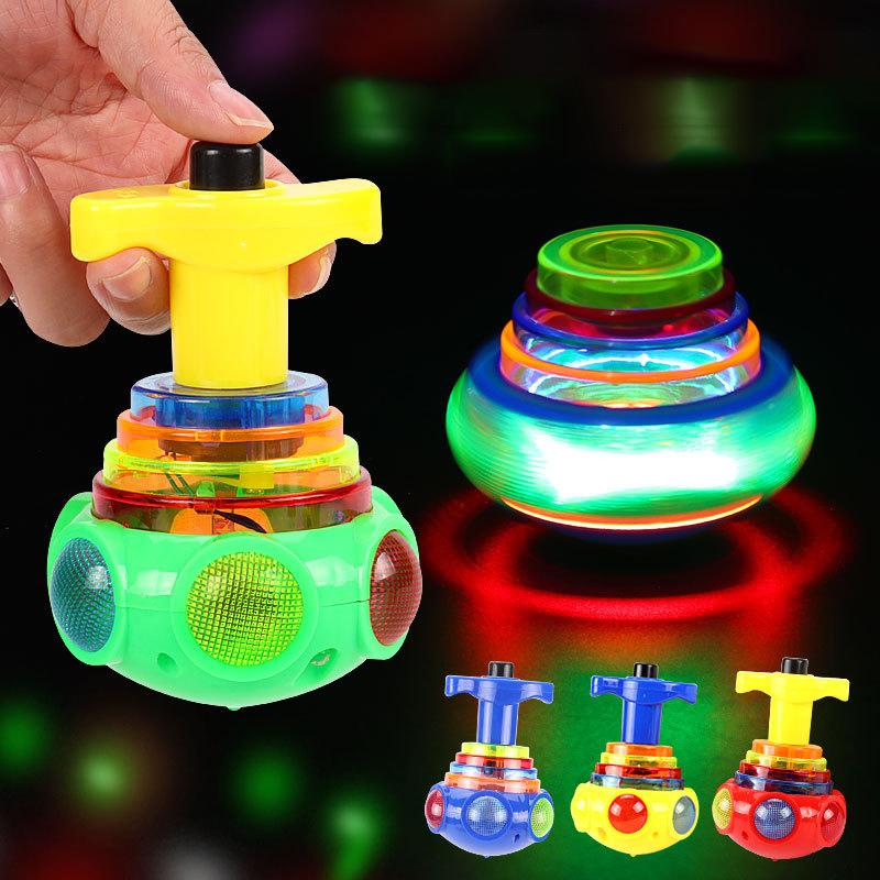 LED Flashing Light Music Spinning Top