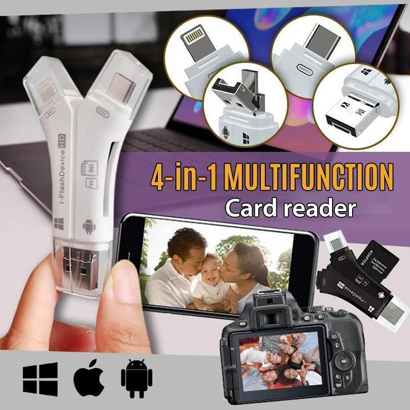 4-in-1 Portable Memory Card Reader For Phones