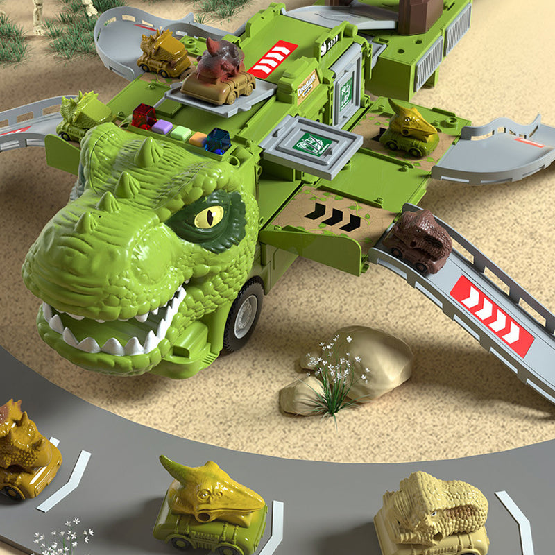 Dinosaur Transforming Engineering Truck Track Toy Set