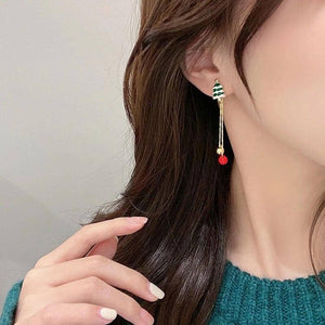 Asymmetric Santa Earrings