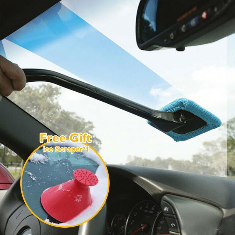 Windscreen Cleaner, with 2 reusable microfiber hood