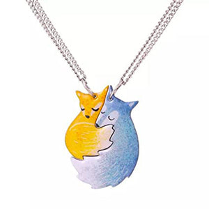 Fox Hugging Necklace